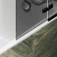 Шторка на ванну Maybahglass MGV-918-6 99 см, профиль черный, стекло графит