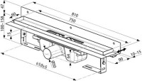 Душевой трап (лоток) Ravak 10° OZW 750 75 см, решетка нержавеющая сталь, с сифоном