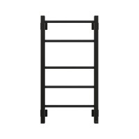 Полотенцесушитель электрический Grota Costa 430х800 RAL9005 EL 80x45 см, подключение справа, слева, скрытое подключение справа, матовый черный, лесенка, из стали