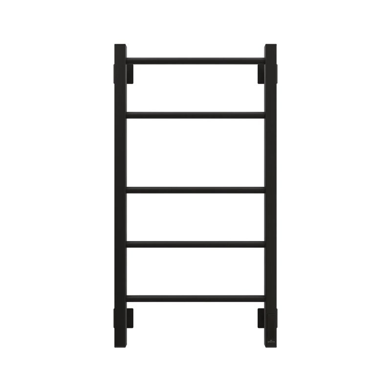 Полотенцесушитель электрический Grota Costa 430х800 RAL9005 EL 80x45 см, подключение справа, слева, скрытое подключение справа, матовый черный, лесенка, из стали