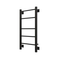 Полотенцесушитель электрический Grota Costa 430х800 RAL9005 EL 80x45 см, подключение справа, слева, скрытое подключение справа, матовый черный, лесенка, из стали