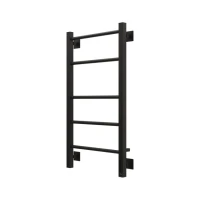 Полотенцесушитель электрический Grota Costa 430х800 RAL9005 EL 80x45 см, подключение справа, слева, скрытое подключение справа, матовый черный, лесенка, из стали