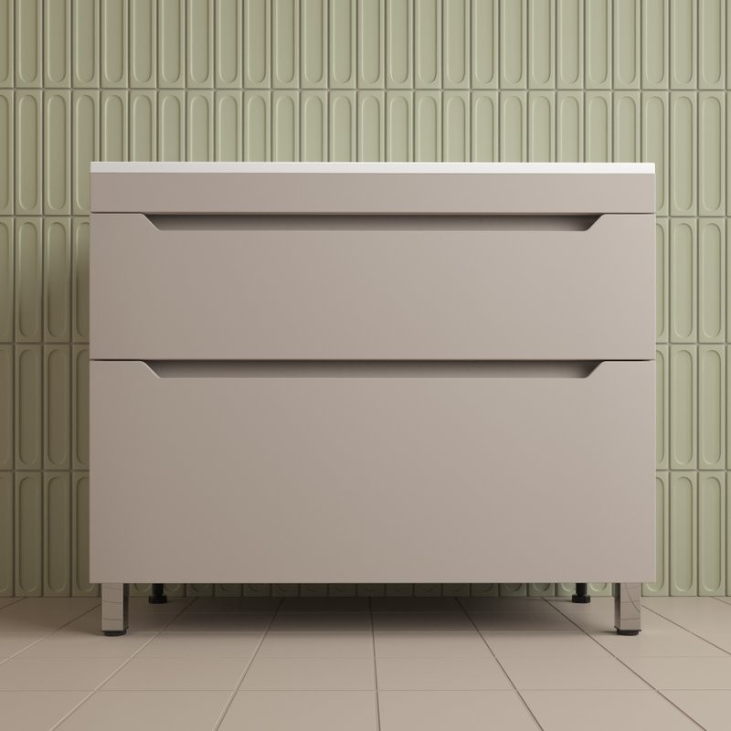 Тумба под раковину без столешницы Style Line Остин 100 напольная, крем эмаль plus