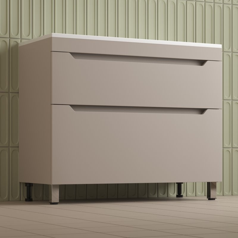 Тумба под раковину без столешницы Style Line Остин 100 напольная, крем эмаль plus