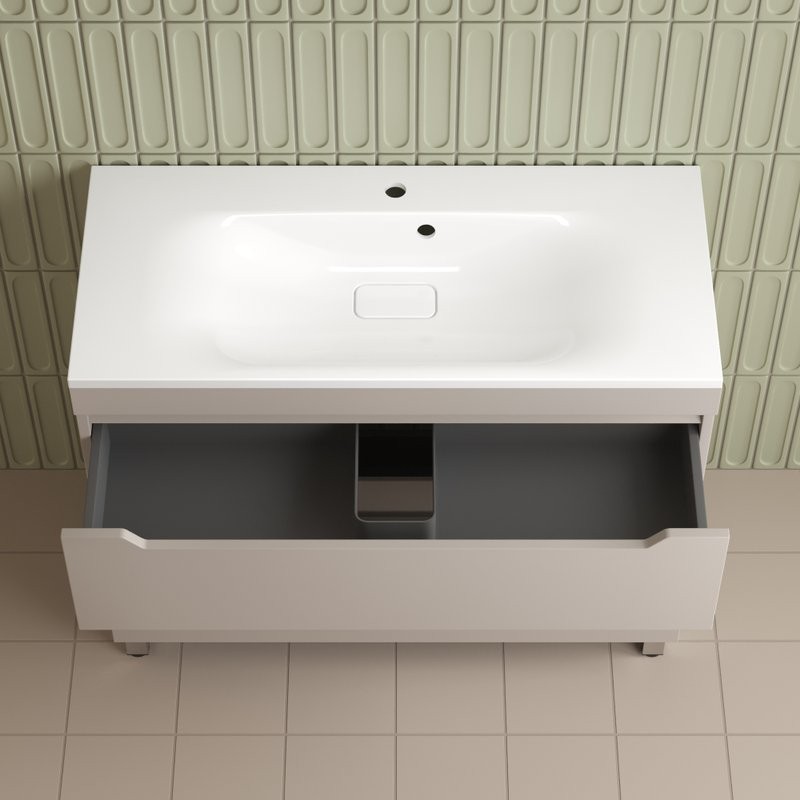 Тумба под раковину без столешницы Style Line Остин 100 напольная, крем эмаль plus