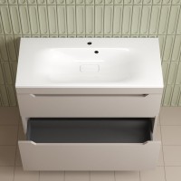 Тумба под раковину без столешницы Style Line Остин 100 напольная, крем эмаль plus