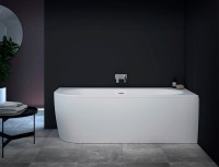 Акриловая ванна Cezares Slim SLIM CORNER-180-80-60-R-W37-SET 180x80 см, правая, пристенная, белая, асимметричная, с каркасом, со сливом-переливом