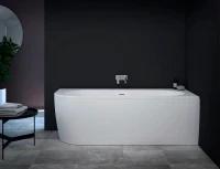 Акриловая ванна Cezares Slim SLIM CORNER-180-80-60-R-W37-SET 180x80 см, правая, пристенная, белая, асимметричная, с каркасом, со сливом-переливом