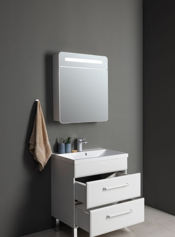 Зеркало-шкаф Aquanet Лукка 70 L с подсветкой