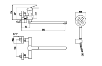 Смеситель с длинным изливом для ванны Fmark FS8224 сатин