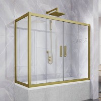 Шторка на ванну Kubele DE019 PR4-CLN-BR 170х80 см, профиль бронза