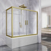 Шторка на ванну Kubele DE019 PR4-CLN-BR 170х80 см, профиль бронза