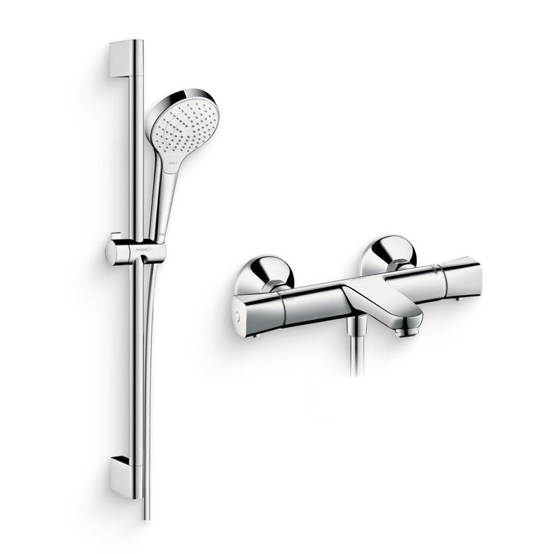 Душевой комплект Термостат Hansgrohe Ecostat universal 13123000 для ванны с душем + Гарнитур Croma Select S Vario 26562400