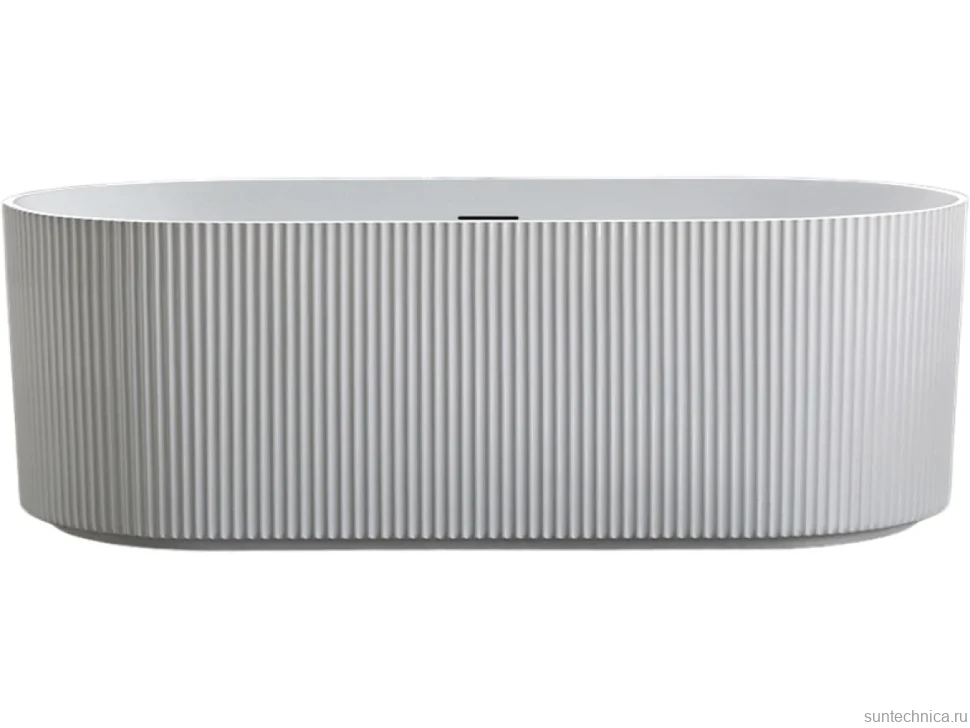 Акриловая ванна Vincea VBT-426-1700MW 170x80 см, отдельностоящая, белая матовая, овальная, с каркасом, со сливом-переливом, фурнитура белая
