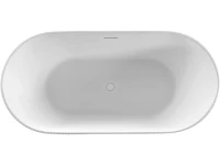 Акриловая ванна Vincea VBT-426-1700MW 170x80 см, отдельностоящая, белая матовая, овальная, с каркасом, со сливом-переливом, фурнитура белая