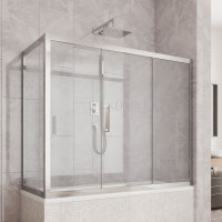 Шторка на ванну Kubele DE019 PR3-CLN-CH, 170х75 см, профиль хром