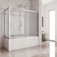 Шторка на ванну Kubele DE019 PR3-CLN-CH, 170х75 см, профиль хром