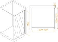 Душевая перегородка RGW Walk In WA-010G 110x195 см, профиль матовое золото, стекло прозрачное