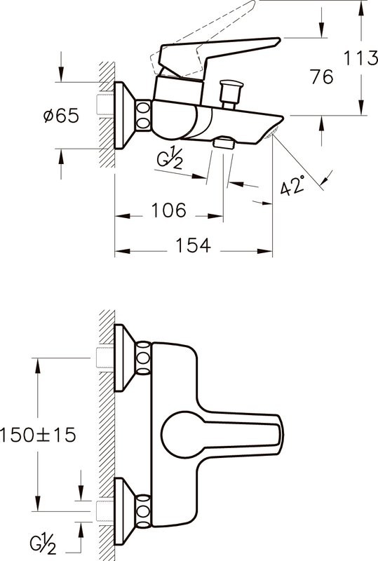 Душевой комплект Смеситель VitrA Matrix Solid S A42444EXP + Стойка System Rain A45597EXP
