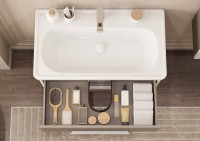 Тумба с раковиной AQUATON Ар-Деко 85 подвесная, 2 ящика, кашемир