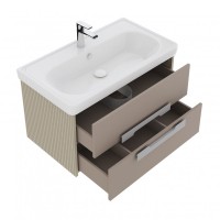 Тумба с раковиной AQUATON Ар-Деко 85 подвесная, 2 ящика, кашемир