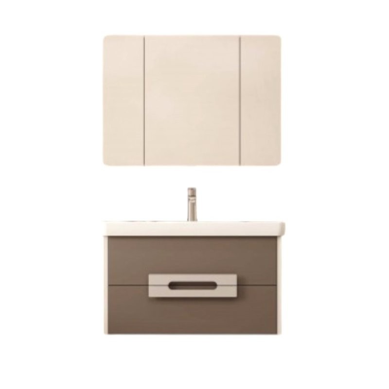 Тумба с раковиной AQUATON Ар-Деко 85 подвесная, 2 ящика, кашемир