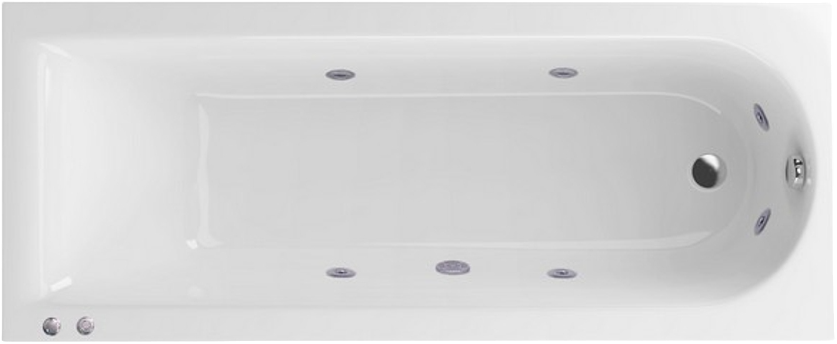 Акриловая ванна Excellent Aurum Slim Hydro WAEX.AUR15S.HYDRO.CR 150x70 см, встраиваемая, с гидромассажем, белая, с каркасом, со сливом-переливом