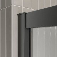 Душевой уголок BelBagno Luce A-2-90-C-NERO 90x90, профиль матовый черный, стекло прозрачное