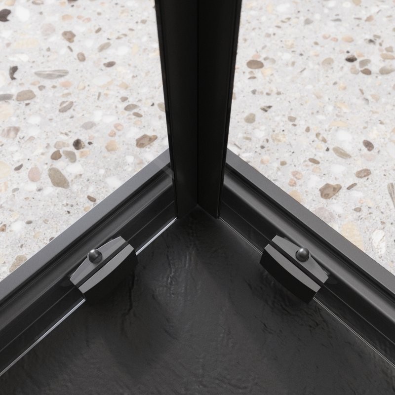 Душевой уголок BelBagno Luce A-2-90-C-NERO 90x90, профиль матовый черный, стекло прозрачное