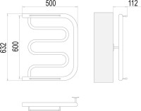 Полотенцесушитель водяной Terminus Фокстрот БШ 600x500
