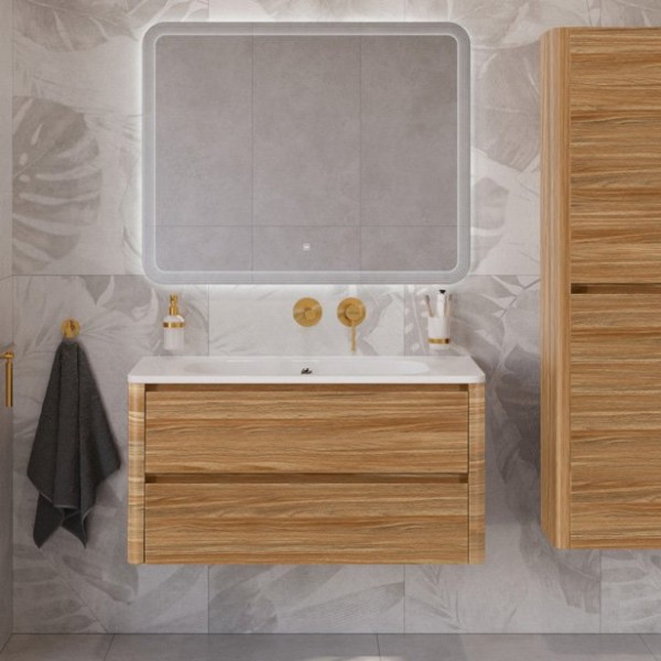 Мебель для ванной комнаты Cezares Relax 100 подвесная, 2 ящика, дуб карамельный