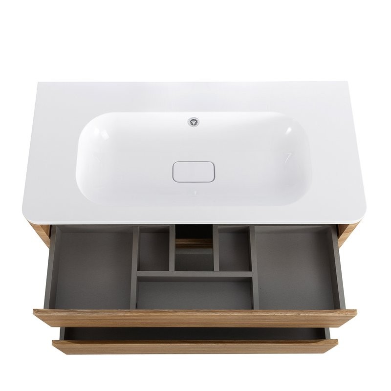 Мебель для ванной комнаты Cezares Relax 100 подвесная, 2 ящика, дуб карамельный