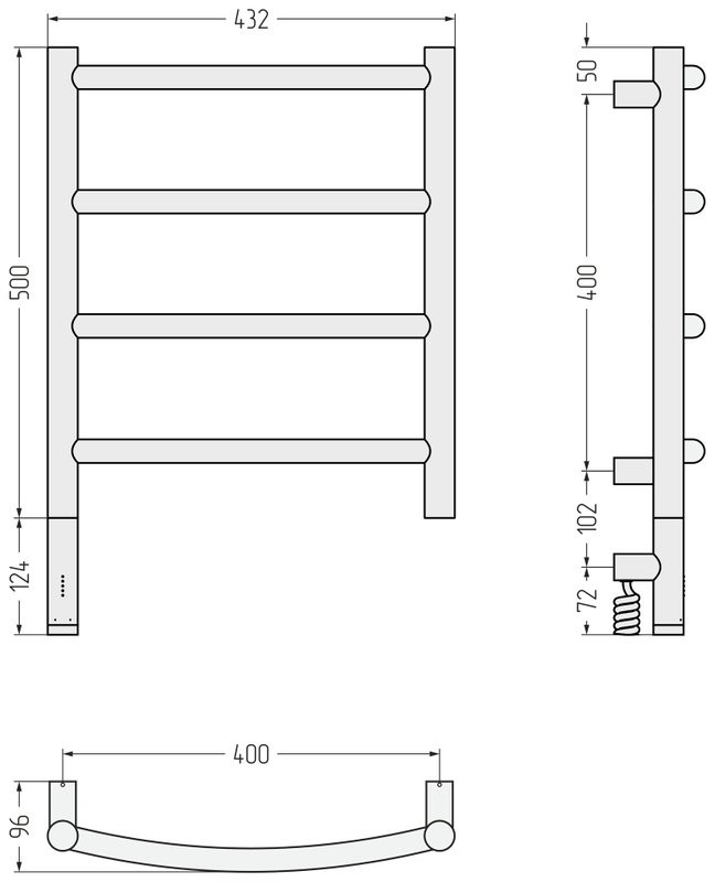 Полотенцесушитель электрический Сунержа Галант 3.1 071-6000-5040 60x45 см, подключение слева, сатин, лесенка