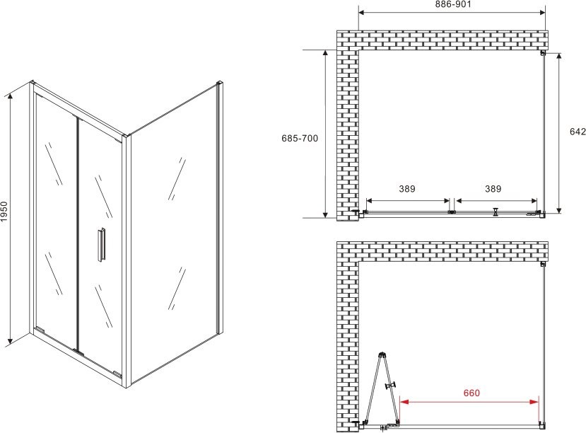 Душевой уголок Abber Sonnenstrand AG07090-S70 70x90, профиль хром, стекло прозрачное