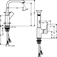 Смеситель для раковины Hansgrohe Metris 31187000 Смеситель для раковины Hansgrohe Metris 31187000