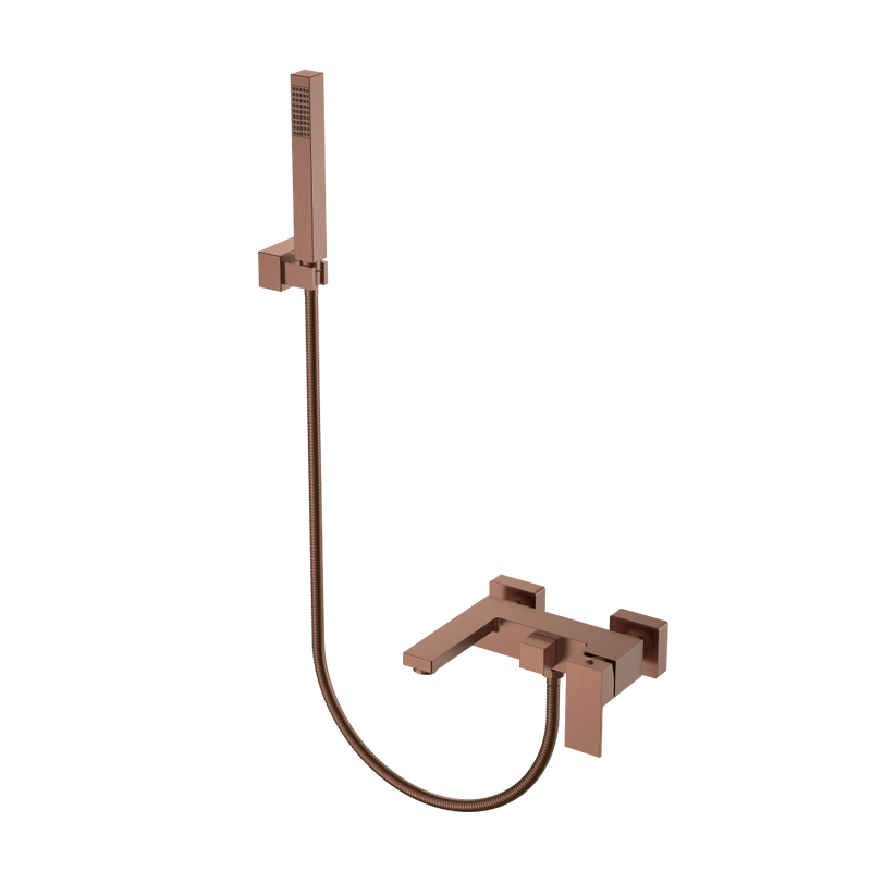 Смеситель для ванны с душем Boheme Qubic 473-BRB brushed bronze