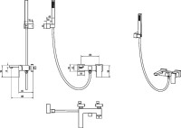 Смеситель для ванны с душем Boheme Qubic 473-BRB brushed bronze Смеситель для ванны с душем Boheme Qubic 473-BRB brushed bronze