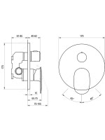 Встраиваемый смеситель для душа и ванны Ravak Spring SG 065.00CR O2 хром