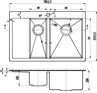 Мойка кухонная Zorg Inox PVD 5178-2-R grafit
