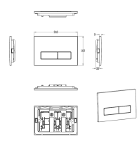 Кнопка смыва для унитаза Wonzon & Woghand WW-IB224-CR пластик, цвет глянцевый хром