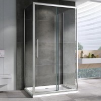 Душевой уголок Abber Schwarzer Diamant AG30130H-S85-S85 130х85, профиль хром, стекло прозрачное