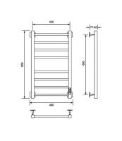 Полотенцесушитель электрический Comfysan Unico-K EC-8 80x45 см, подключение справа, слева, матовый белый, лесенка, из стали