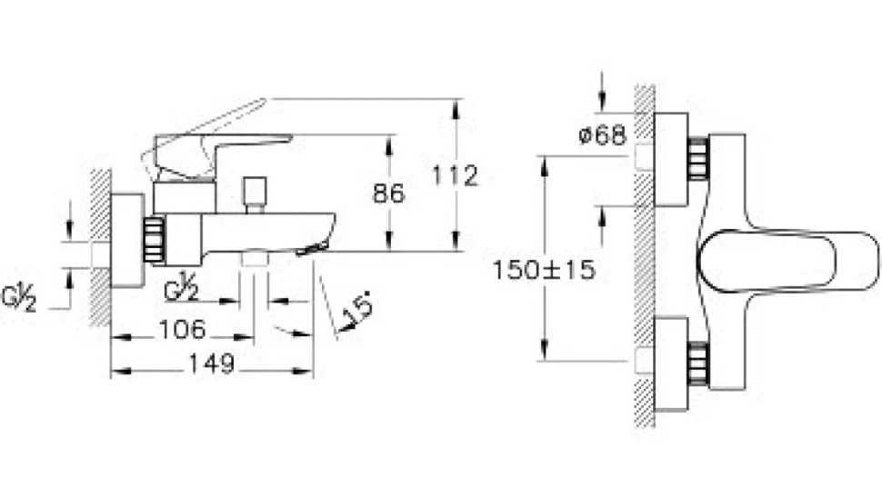 Комплект для ванной VitrA A42301EXP хром