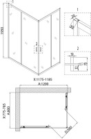 Душевой уголок Niagara Nova 661008111 120x80, прямоугольный