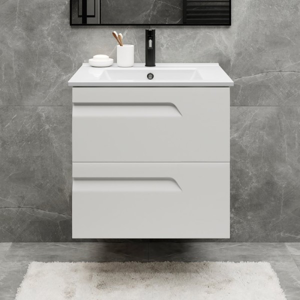 Тумба с раковиной Laparet Atlas 60 белая матовая