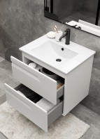 Тумба с раковиной Laparet Atlas 60 белая матовая