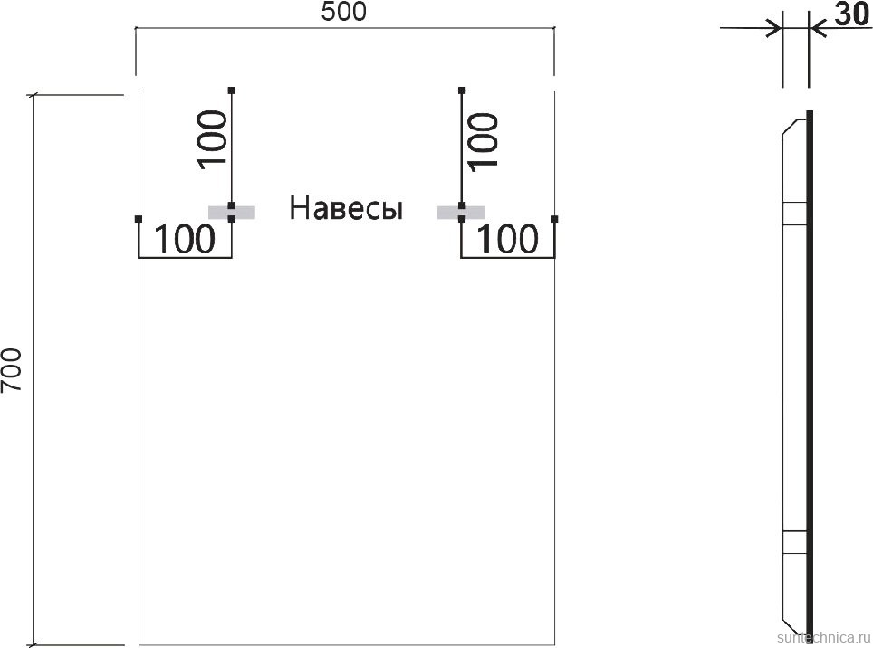 Зеркало Vincea VLM-3VN500B-2 50х70 с подсветкой и антизапотевателем
