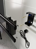 Полотенцесушитель электрический Altasan Каспий Проф СП5015Ч 15x50 см, подключение справа, скрытое подключение справа, матовый черный, из стали