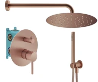 Душевой комплект Plumberia Selection Ixo KITXO18RS С ВНУТРЕННЕЙ ЧАСТЬЮ, медь брашированная