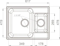 Мойка кухонная GranFest Quarz Z09 серая Мойка кухонная GranFest Quarz Z09 серая